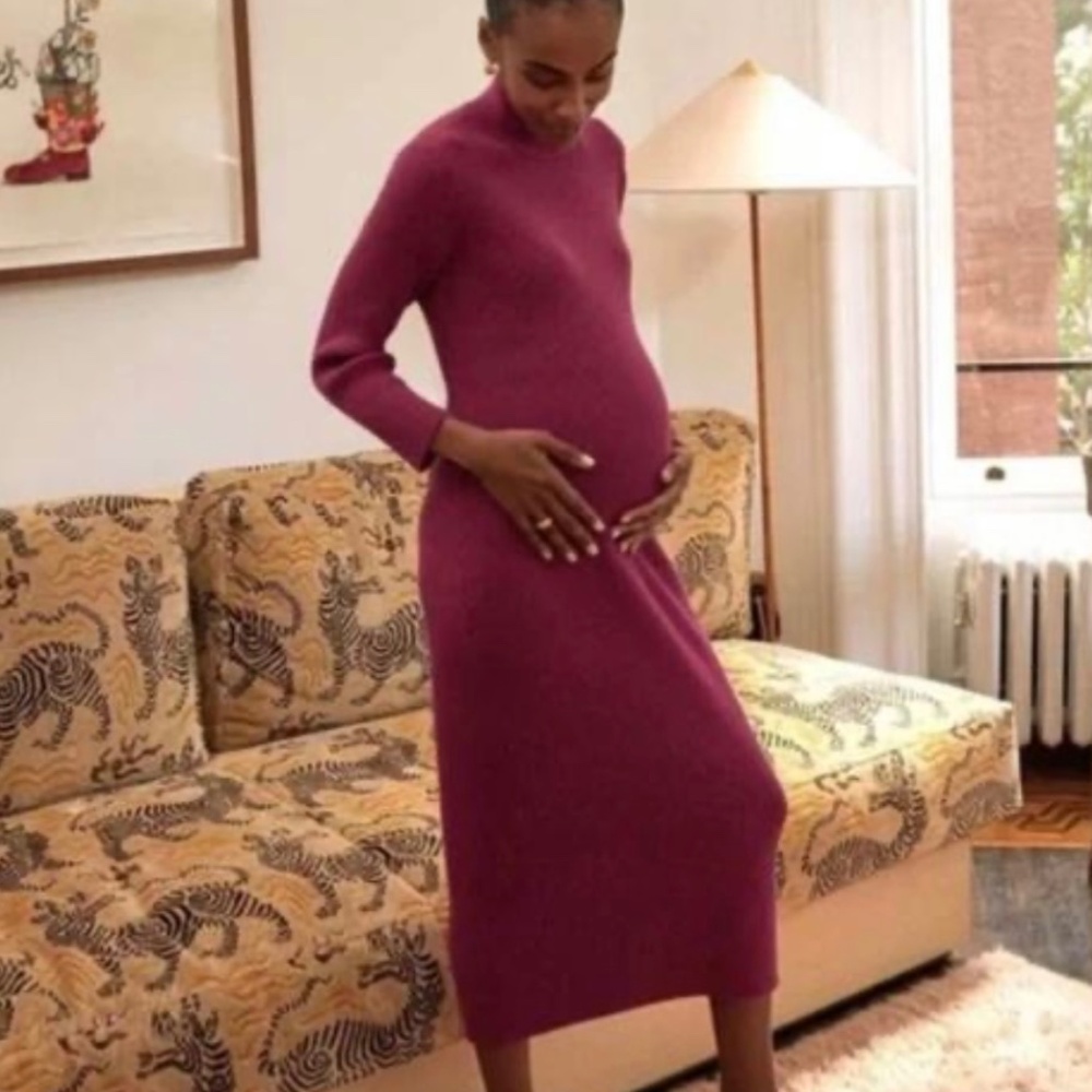 The Rib Knit Skylar Dress - Mauve Rose size 1